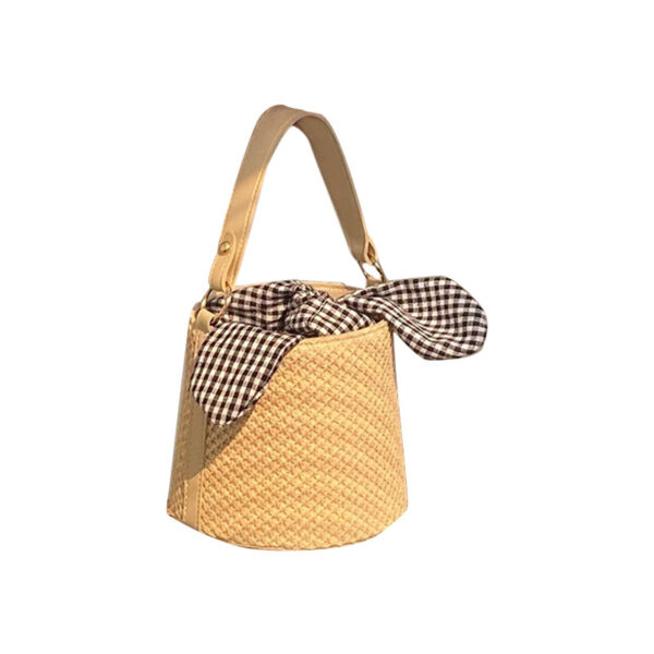 Women's Fashion Summer Bags All Match Bucket Straw Bag - Image 4